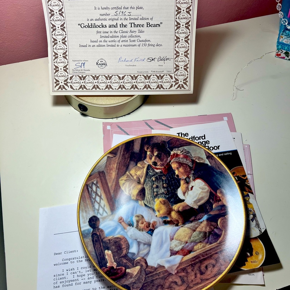 Goldilocks and the Bears plate